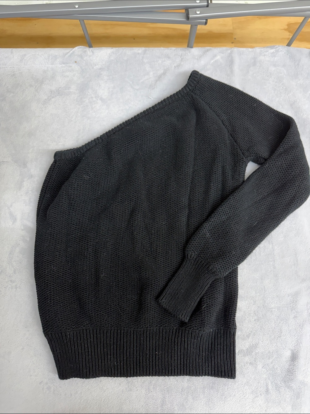Black One Shoulder Women's Sweater